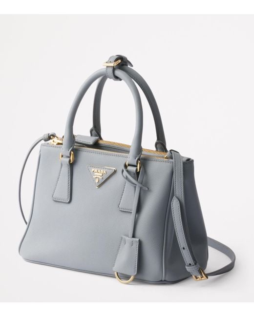 Prada Gray Small Leather Galleria Top-Handle Bag