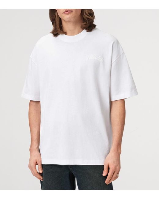 AllSaints White Oversized Organic Cotton Odyssey T-Shirt for men