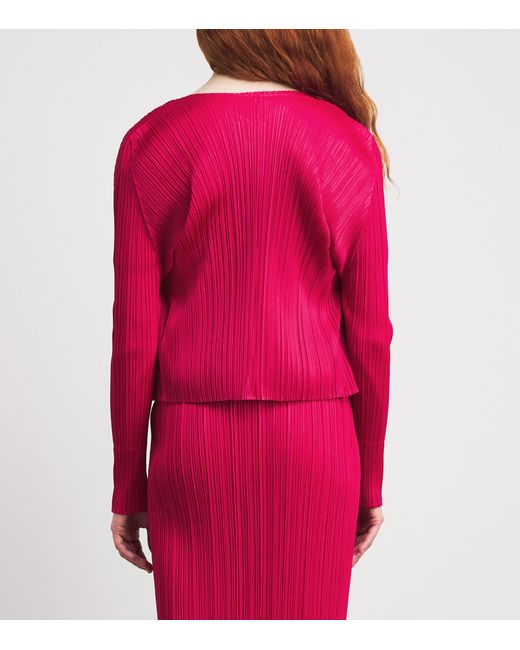 Pleats Please Issey Miyake Red New Colorful Basics Cardigan
