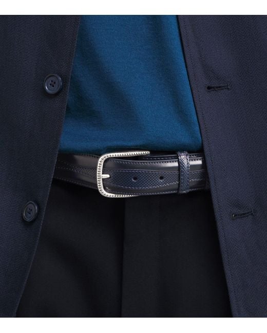 Elliot Rhodes Blue Leather Jolson Belt for men