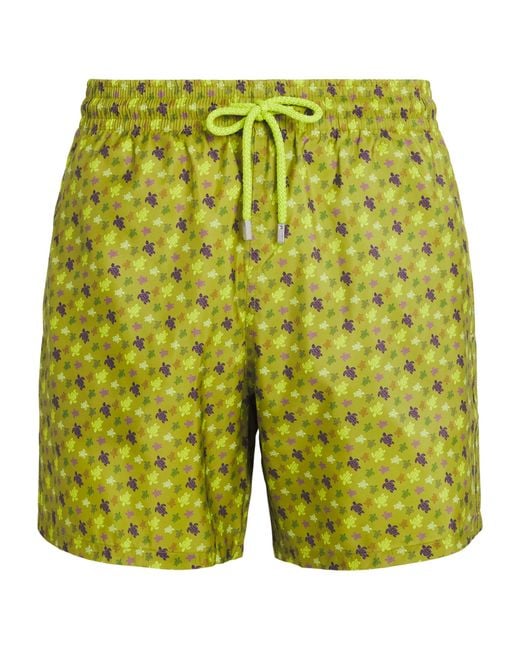 Vilebrequin Green Micro Ronde Des Tortues Swim Shorts for men