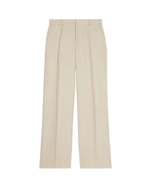 The Kooples White Linen Tailored Trousers