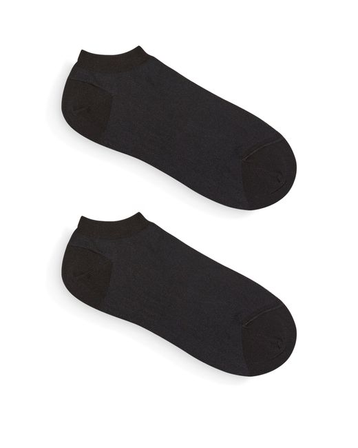 Zegna Black Stretch-cotton Logo Ankle Socks for men