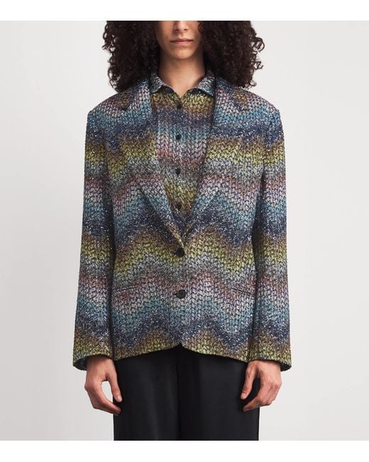 Missoni Gray Sequinned Zigzag Blazer