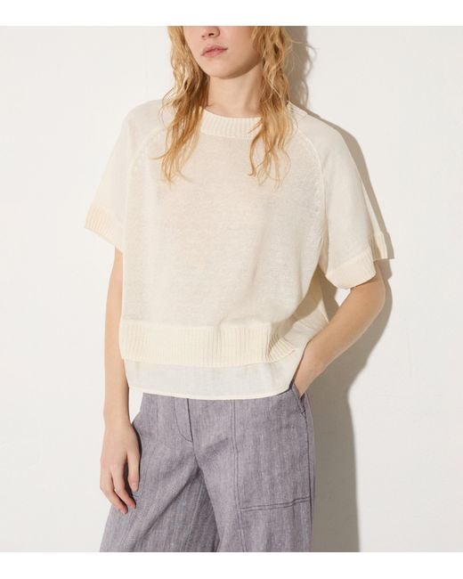 MAX&Co. White Linen-Blend Sweater