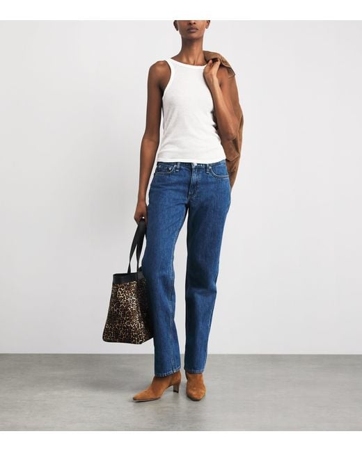 Skims White Semi-Sheer Ribbed Tank Top
