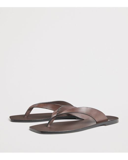 A.Emery Brown Leather Kinto Flip Flops