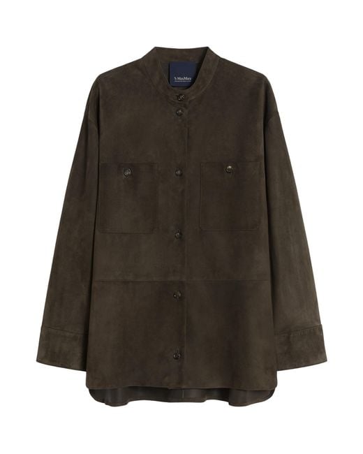Max Mara Brown Suede Overshirt