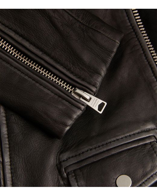 AllSaints Black Leather Billie Biker Jacket