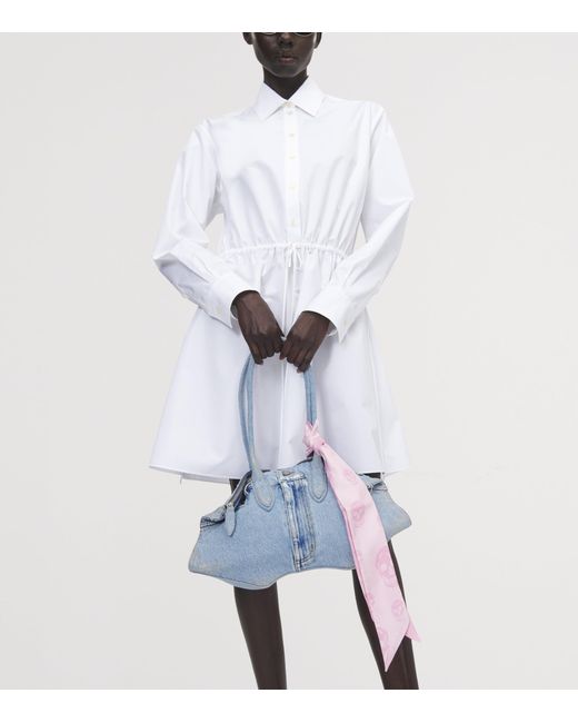 McQueen Blue Denim Manta To-Handle Bag