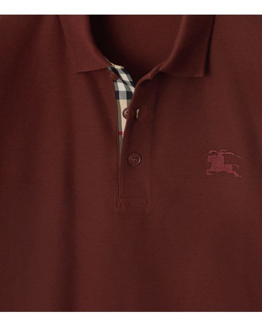 Burberry Red Piqué Cotton Polo Shirt for men