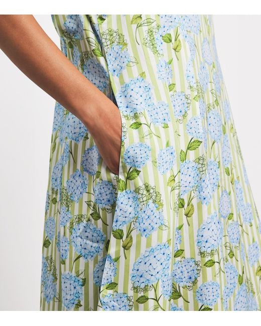 VERANDAH Green Hydrangea Maxi Dress