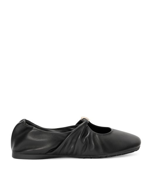 Loewe Black Leather Pebble Soft Ballet Flats