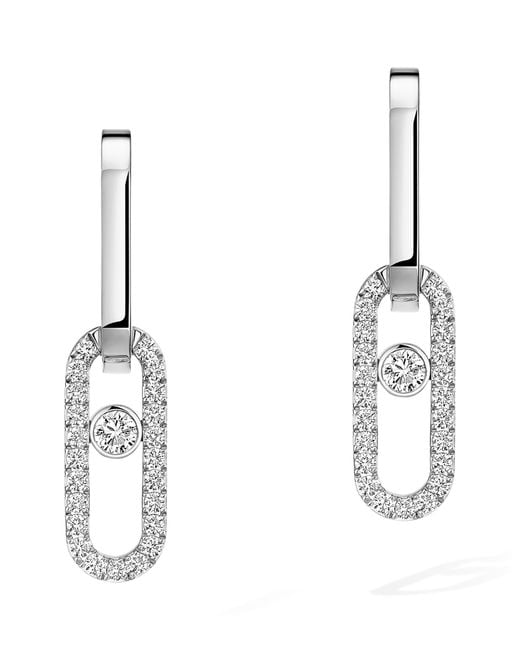 Messika Metallic Move Link And Diamond Drop Earrings