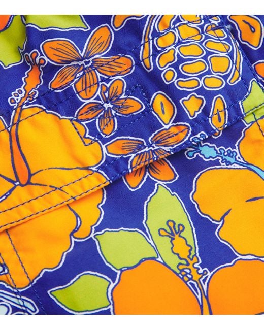 Vilebrequin Blue Tropical Turtle Print Swim Shorts for men