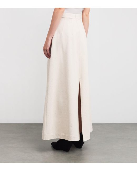 Palmer//Harding White Denim Resilient A-Line Maxi Skirt