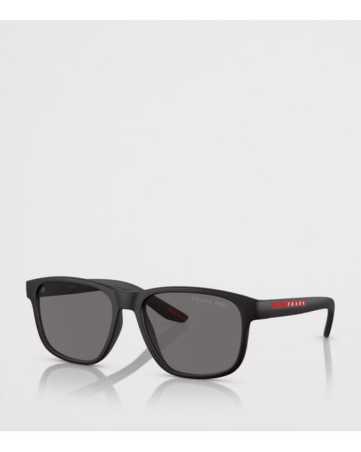 Prada Linea Rossa Gray Injected Pillow Sunglasses for men