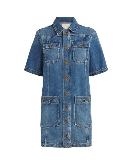 Ulla Johnson Blue Denim The Painters Mini Dress