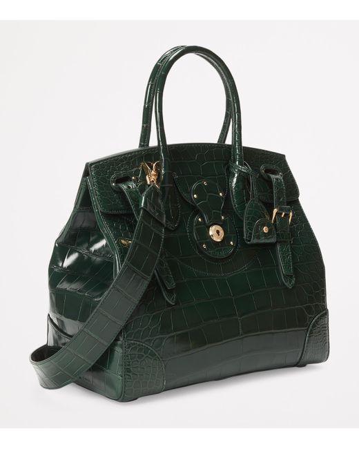 Ralph Lauren Green Alligator Leather Ricky 33 Top-Handle Bag