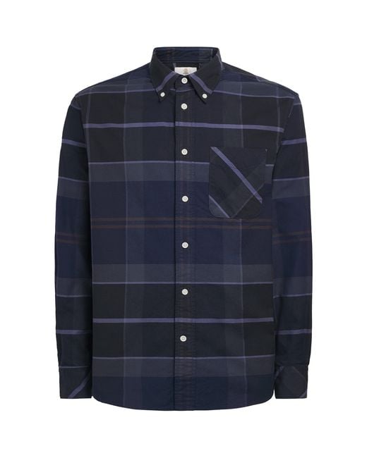 Barbour Blue Cotton Mineral Tartan Dunoon Shirt for men