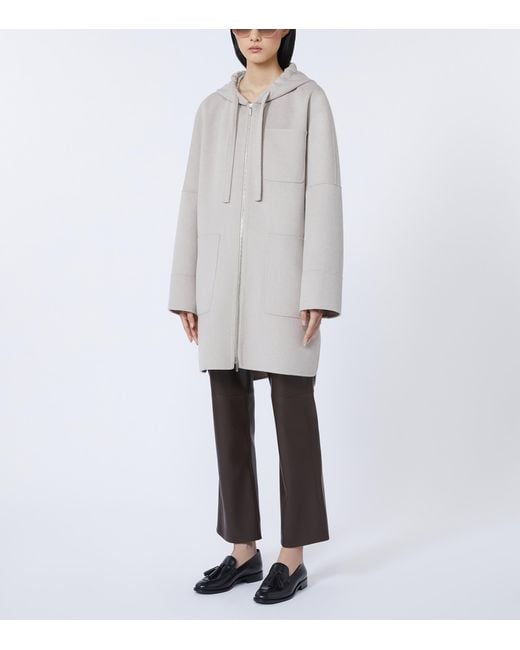 Max Mara Gray Faux Leather Flared Trousers