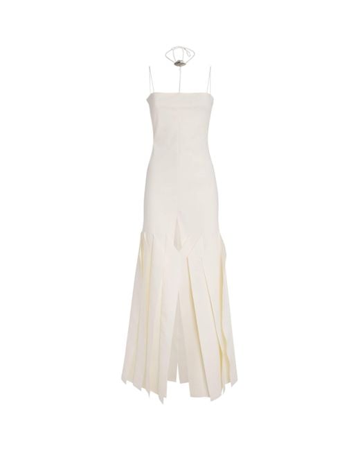 A.W.A.K.E. MODE White Lip Choker Maxi Dress