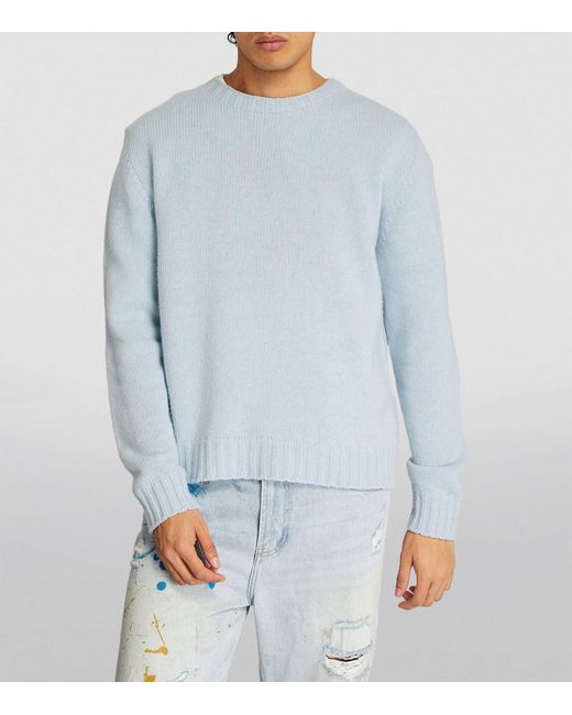 Palm Angels Blue Back-logo Sweater for men