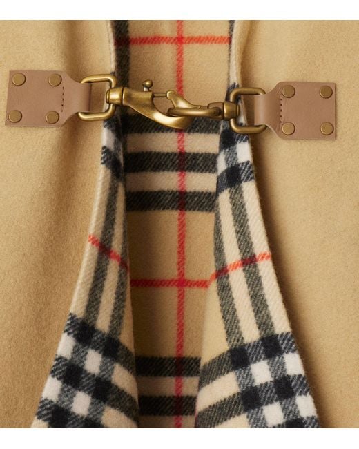 Burberry Natural Wool Check-Lined Cape