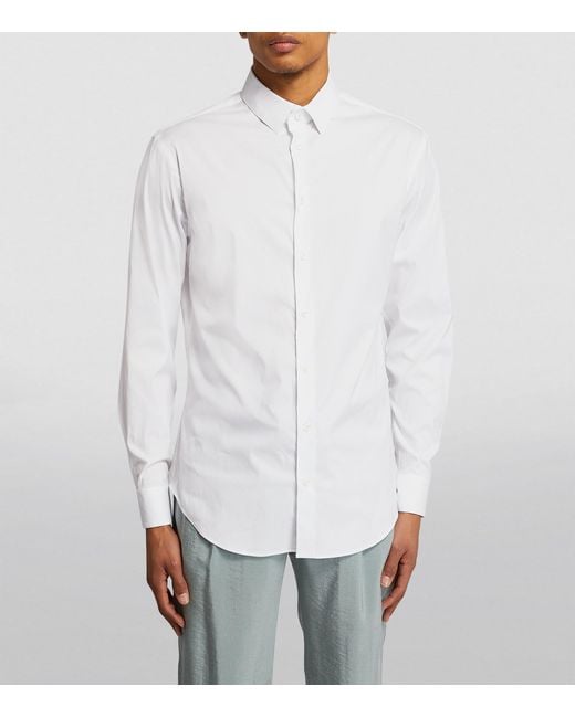 Giorgio Armani White Cotton-Blend Shirt for men