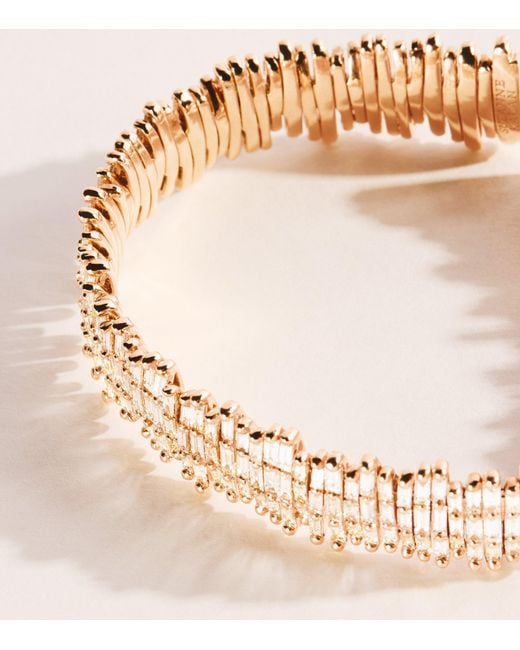 Suzanne Kalan Pink And Diamond Classic Three-Row Cuff