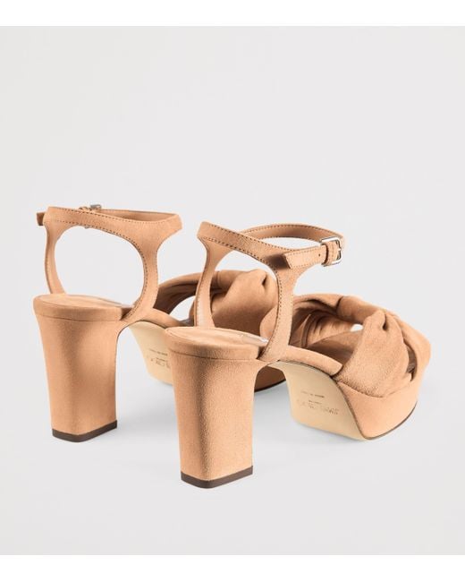 Jimmy Choo Natural Heloise 80 Suede Heeled Sandals