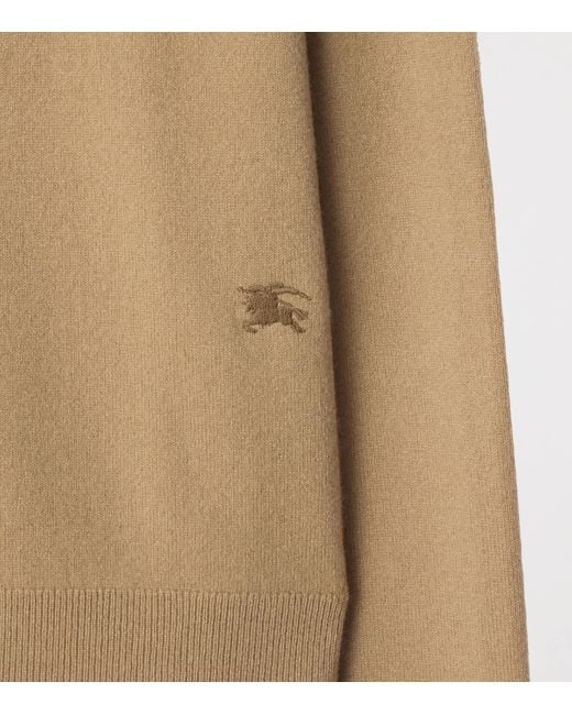 Burberry Natural Cashmere Ekd-Embroidered Cardigan