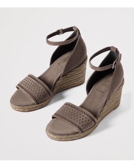 Brunello Cucinelli Brown Suede Wedge Sandals 80