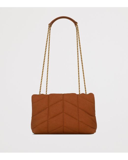 Saint Laurent Brown Small Loulou Puffer Shoulder Bag