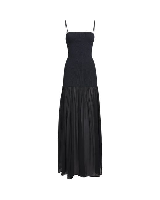 Hunza G Black Hybrid Maxi Dress