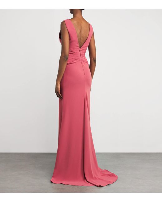 Zuhair Murad Pink V-Neck Criss-Cross Gown
