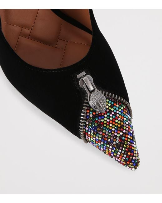 Kurt Geiger Black Velvet Zip Pumps