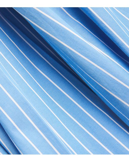 STAND Blue Stretch-cotton Wells Midi Dress