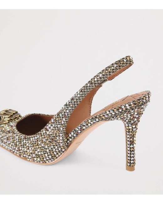 Kurt Geiger Metallic Embellished Belgravia Slingback Heels 85
