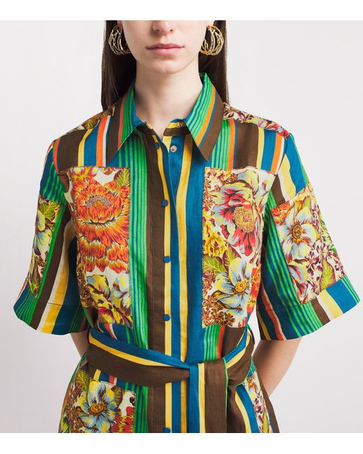 ALÉMAIS Green Linen Charlie Mini Shirt Dress