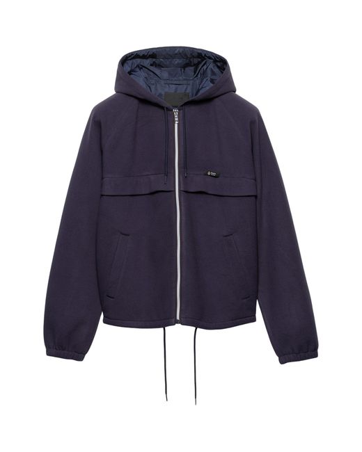 Prada Blue Zipped Hooded Jacket for men