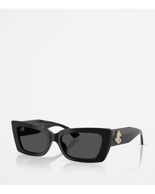 Jimmy Choo Black Cat Eye Logo Sunglasses