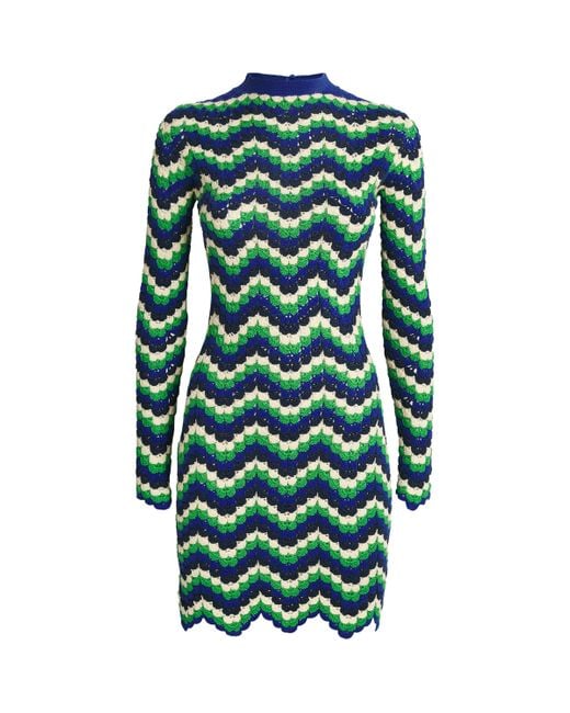Escvdo Green Organic Cotton Crochet Victoria Mini Dress