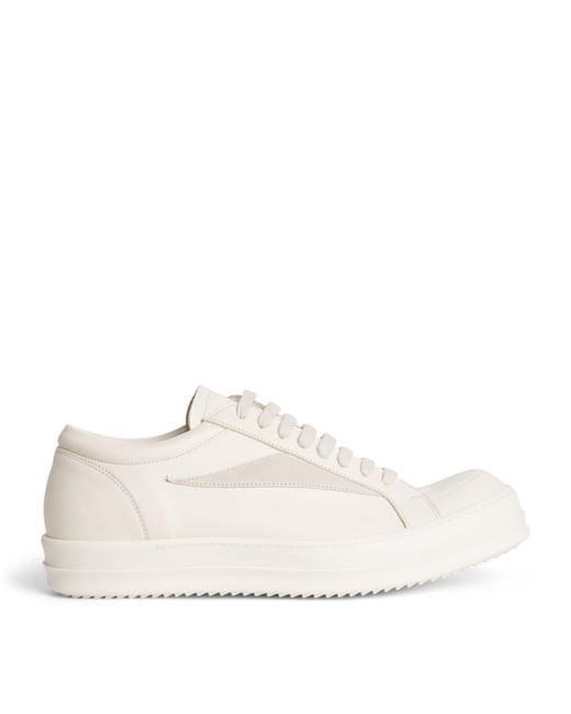 Rick Owens White Leather Vintage Sneakers for men