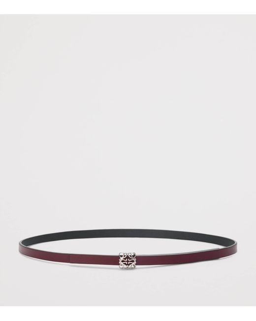 Loewe White Leather Reversible Bombe Anagram Belt