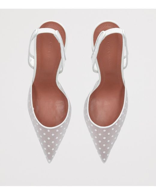 AMINA MUADDI White Mesh Holli Slingback Pumps 95
