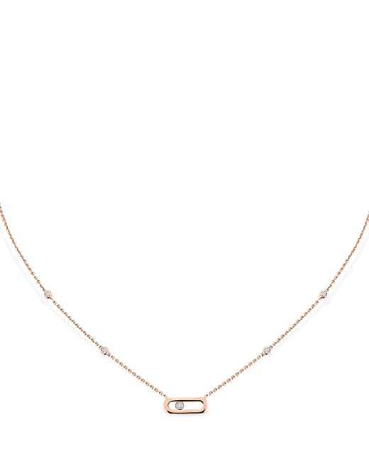 Messika Natural Rose Gold And Diamond Move Uno Necklace