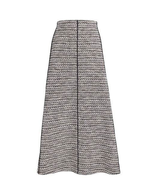 ME+EM Gray Tweed A-Line Midi Skirt