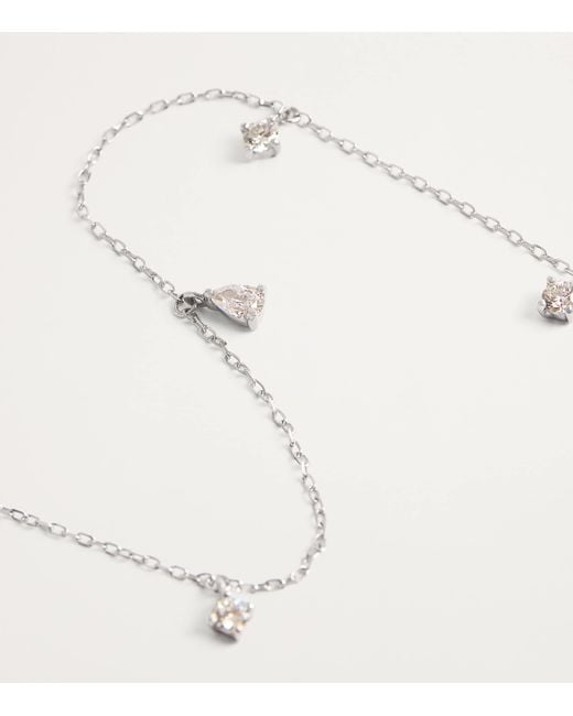 Astrid & Miyu White And Diamond Pear Charm Necklace