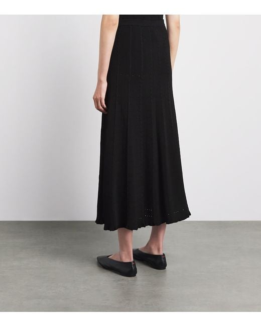 Sandro Black Knitted Button-Front Maxi Skirt